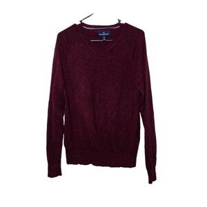Buttoned Down Mens Cashmere Sweater M Red Pullover Classic V-neck Preppy Comfort